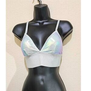 Cute Booty Bra Top Size Small Holographic Rave Club Pole